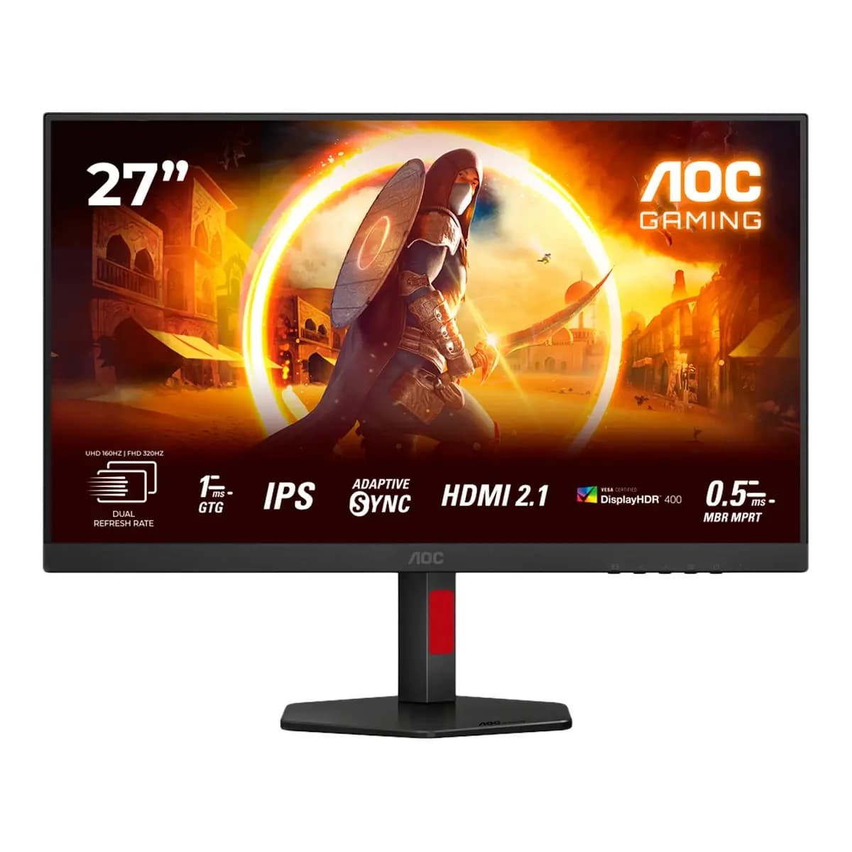 AOC Monitor Gaming U27G4R 27" 4K UHD, Fast IPS Panel, 160Hz, FHD 320Hz, 1ms, HDR 400, Adaptive Sync, HDMI, DP, USB Hub, Ergonomski