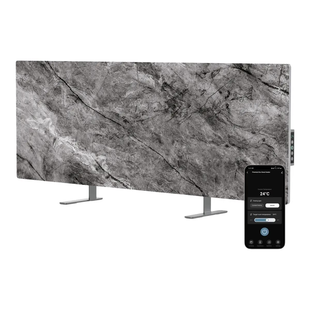 AENO Grijalica Premium Eco Smart Heater, 700 W, infracrveno i konvekcijsko grijanje, LED ekran, kaljeno staklo, Antique Marble Lasanble