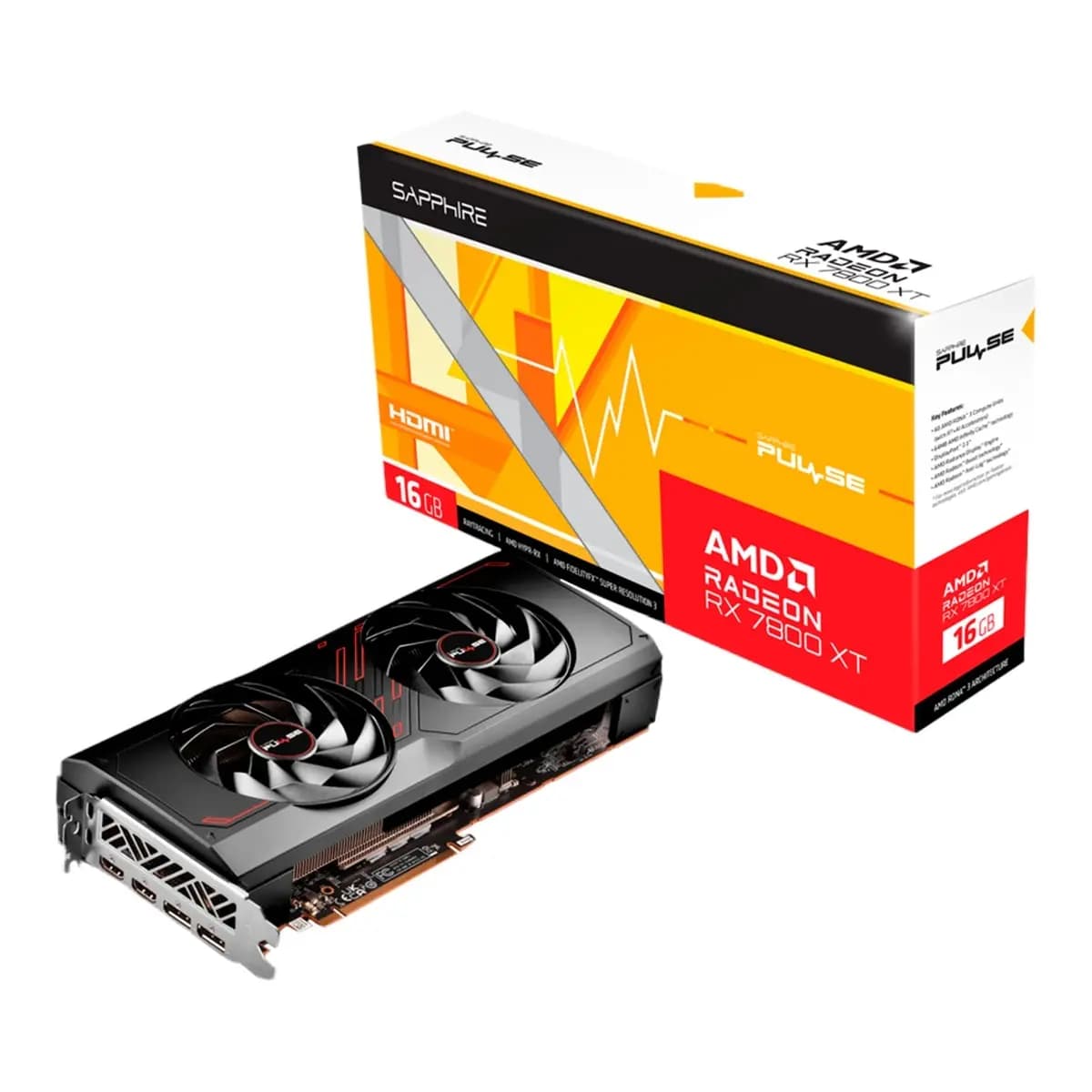 SAPPHIRE Graficka Radeon RX 7800 XT PULSE GAMING 16GB, GDDR6, 2xHDMI/2xDP