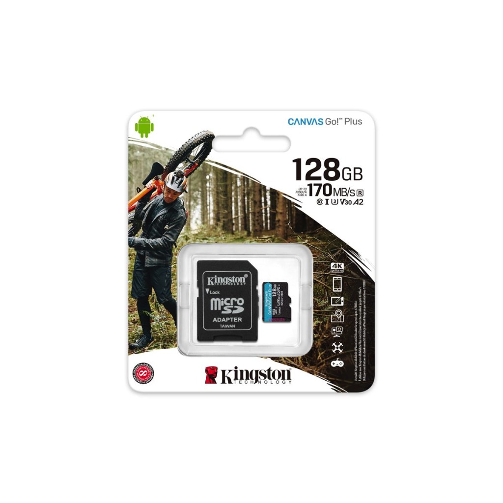 Kingston microSD 128GBCanvasGoPlusr/w:170MB/s/90MB/s,with adapter