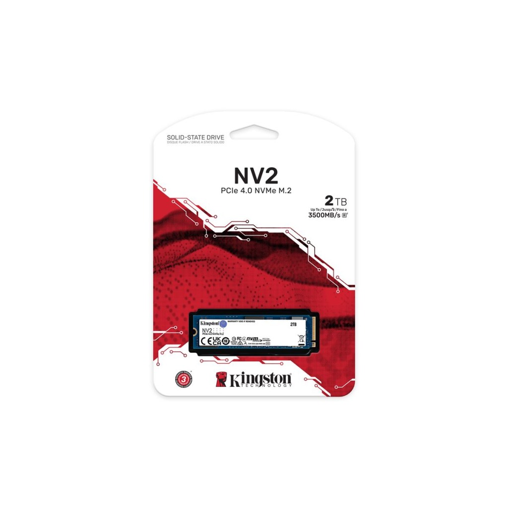 Kingston 2TB NV2 M.2 2280 PCIe 4.0 NVMe SSD up to 3500MB/s read 2800MB/s write