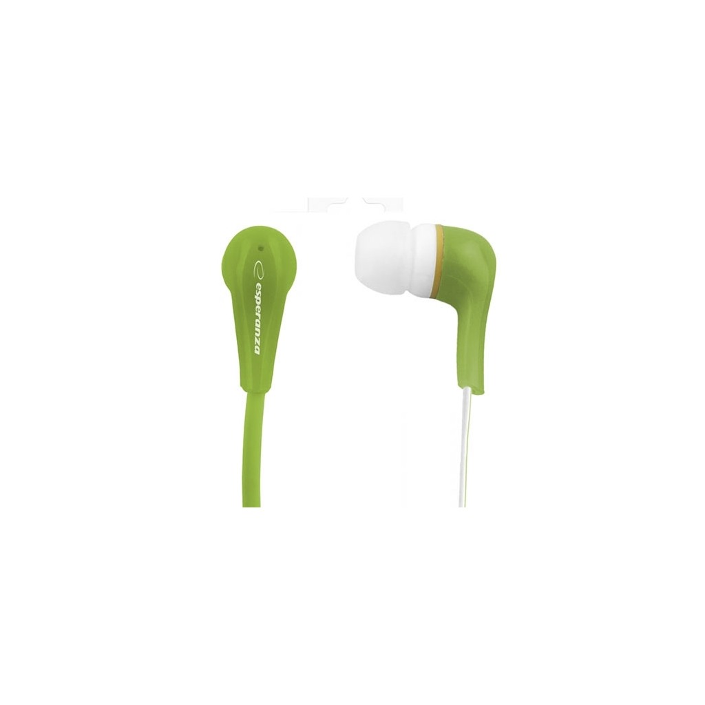 Slušalice ESPERANZA LOLLIPOP In-Ear, Noise dampening + Amplified BASS, green, EH146G