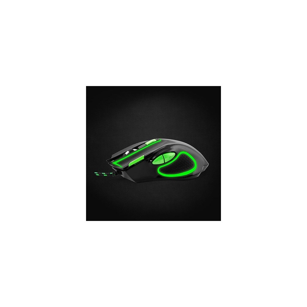 Miš ESPERANZA GAMING HAWK 7D MX401, BLACK-GREEN, 2400dpi, double-click, ergonomic, EGM401KG - Image 3