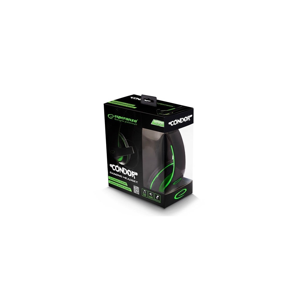 Slušalice sa mikrofonom GAMING ESPERANZA CONDOR EGH300G, green, volume control - Image 3