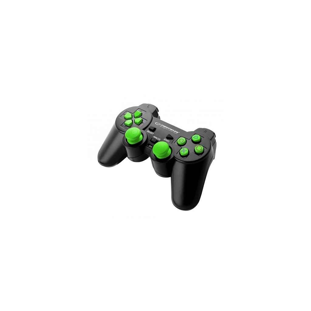 Game Pad ESPERANZA TROOPER, vibration, PS3/PC, USB, black/green, EGG107G