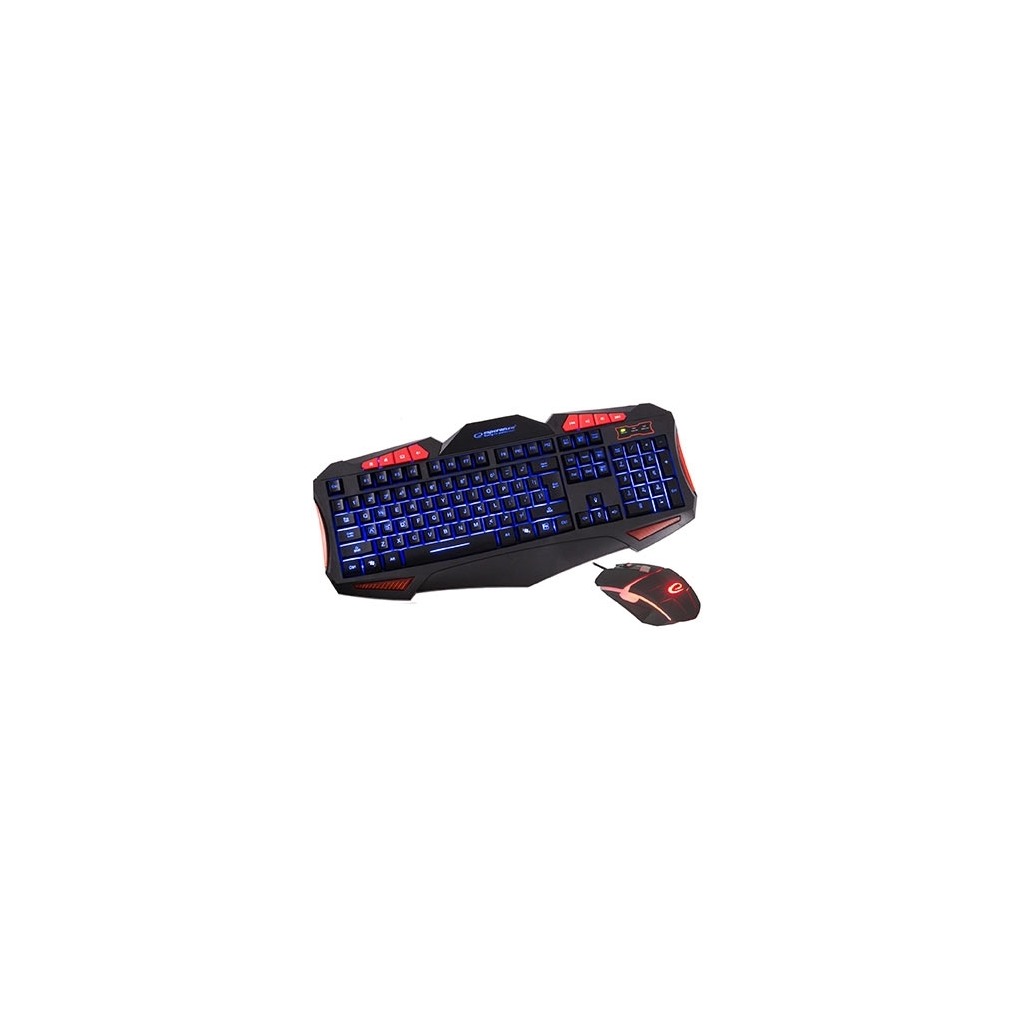 Tastatura i miš gaming ESPERANZA SHELTER, USB, multicolor illuminated, multimedia, US layout, EGK3000