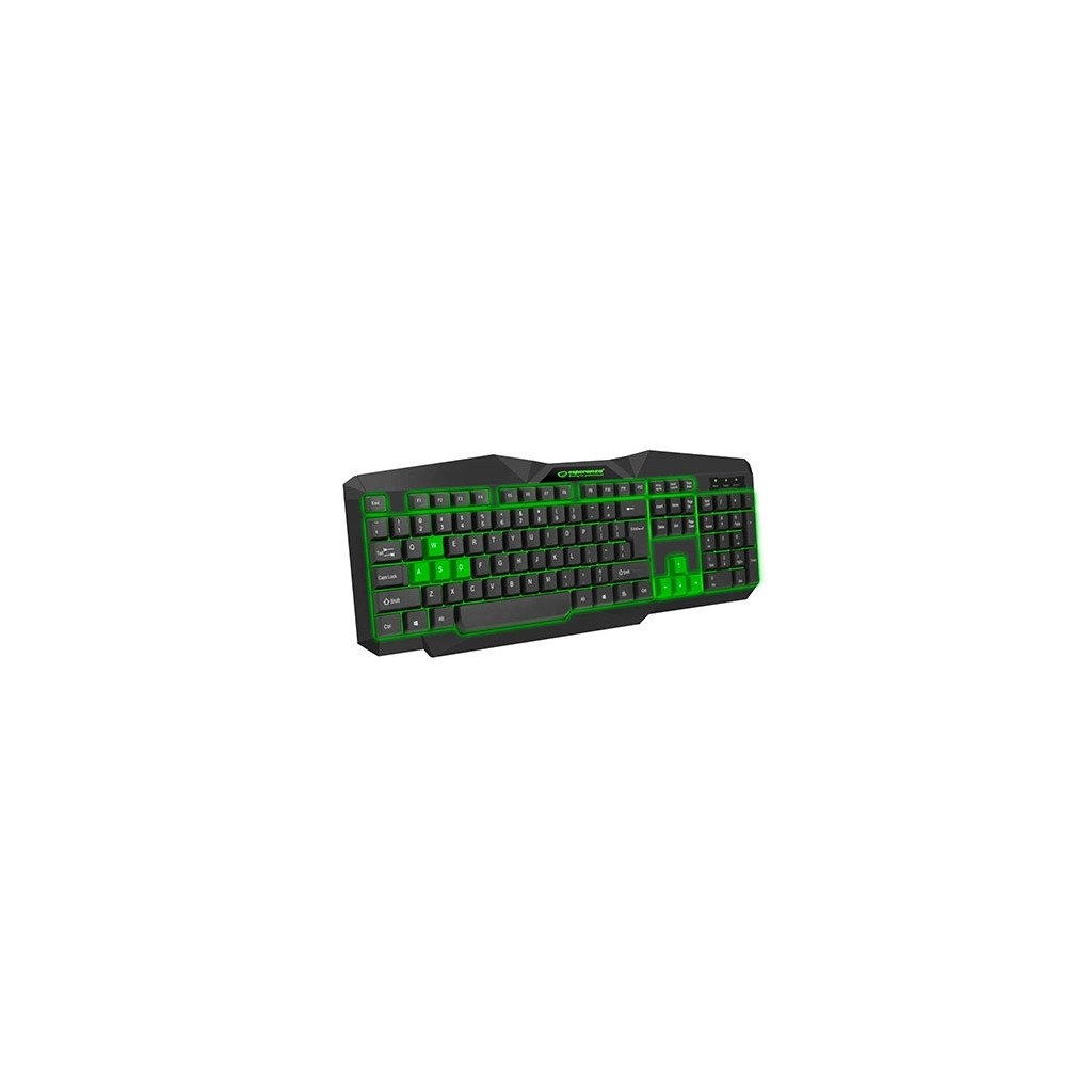 Tastatura gaming ESPERANZA TIRIONS, USB, illuminated, green, US layout, EGK201G