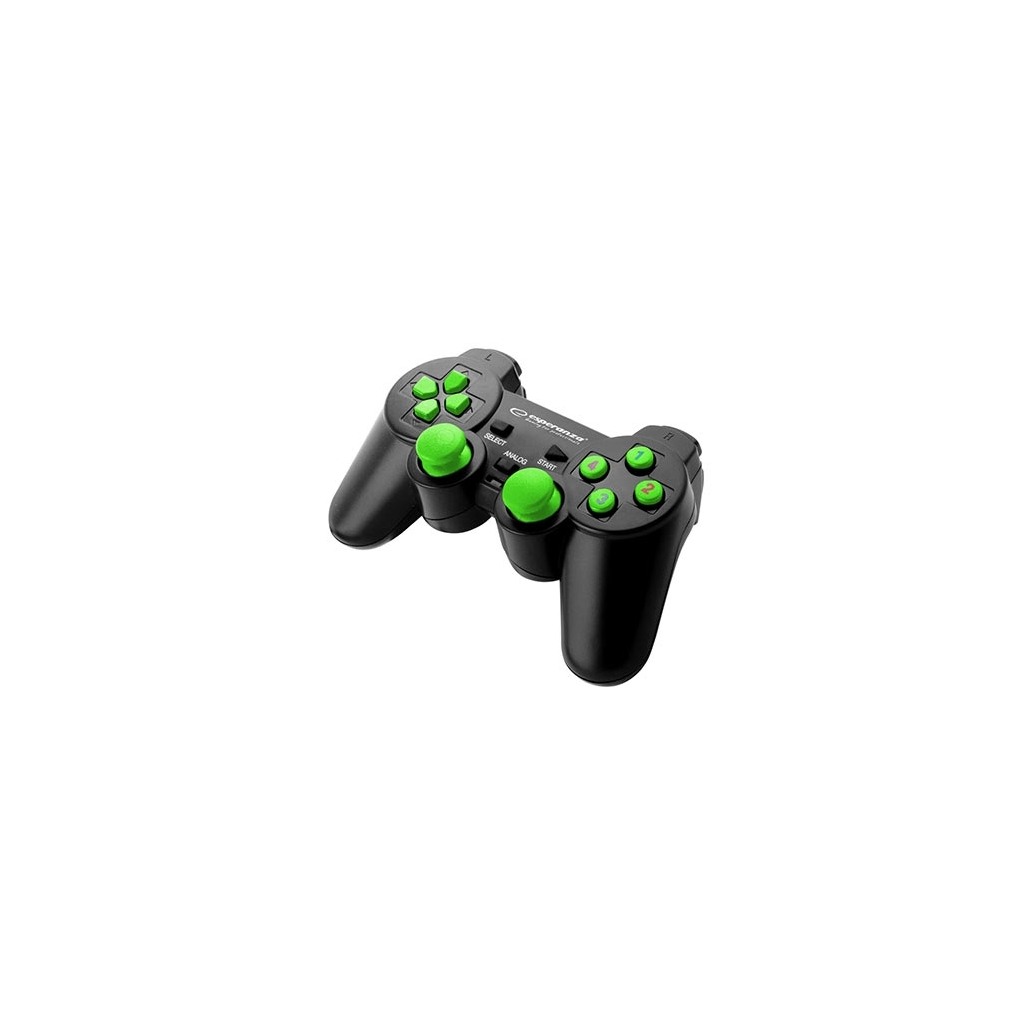 Game Pad ESPERANZA WARRIOR, vibration, PC, USB, black/green, EGG102G - Image 2