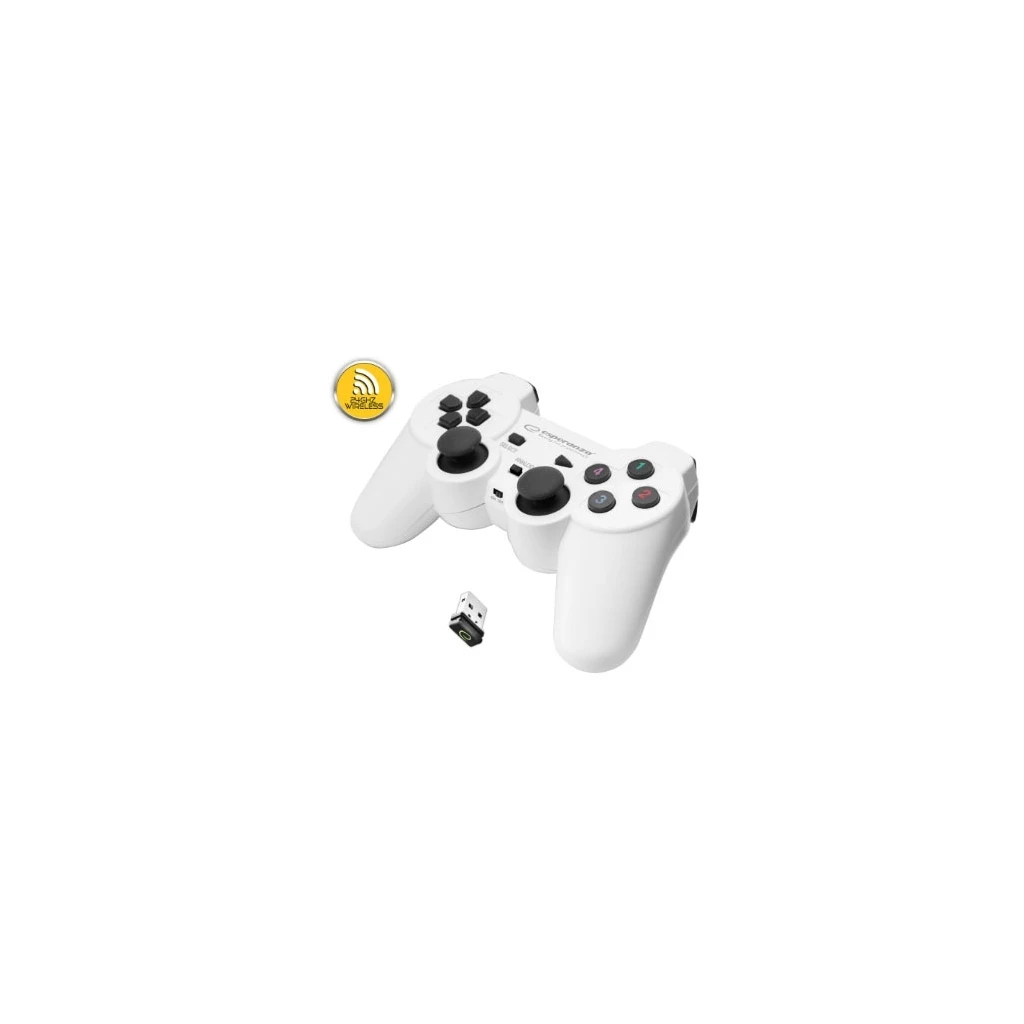 Game Pad ESPERANZA GLADIATOR, vibration, PS3/PC, wireless, white/black, EGG108W