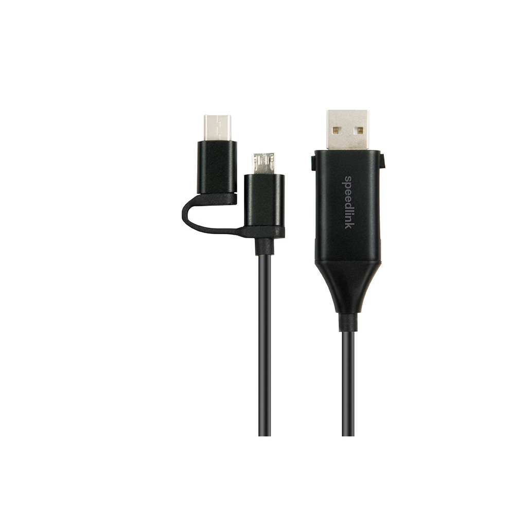 USB kabl 4u1 SPEEDLINK 4-in-1 USB-C Adapter Cable, OTG, 1m HQ, SL-180022-BK