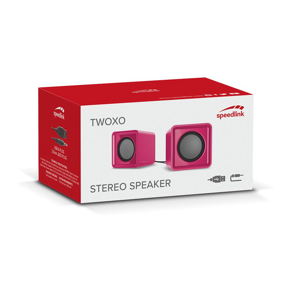 Zvučnici 2.0 SPEEDLINK TWOXO Stereo, pink, SL-810004-PK - Image 3