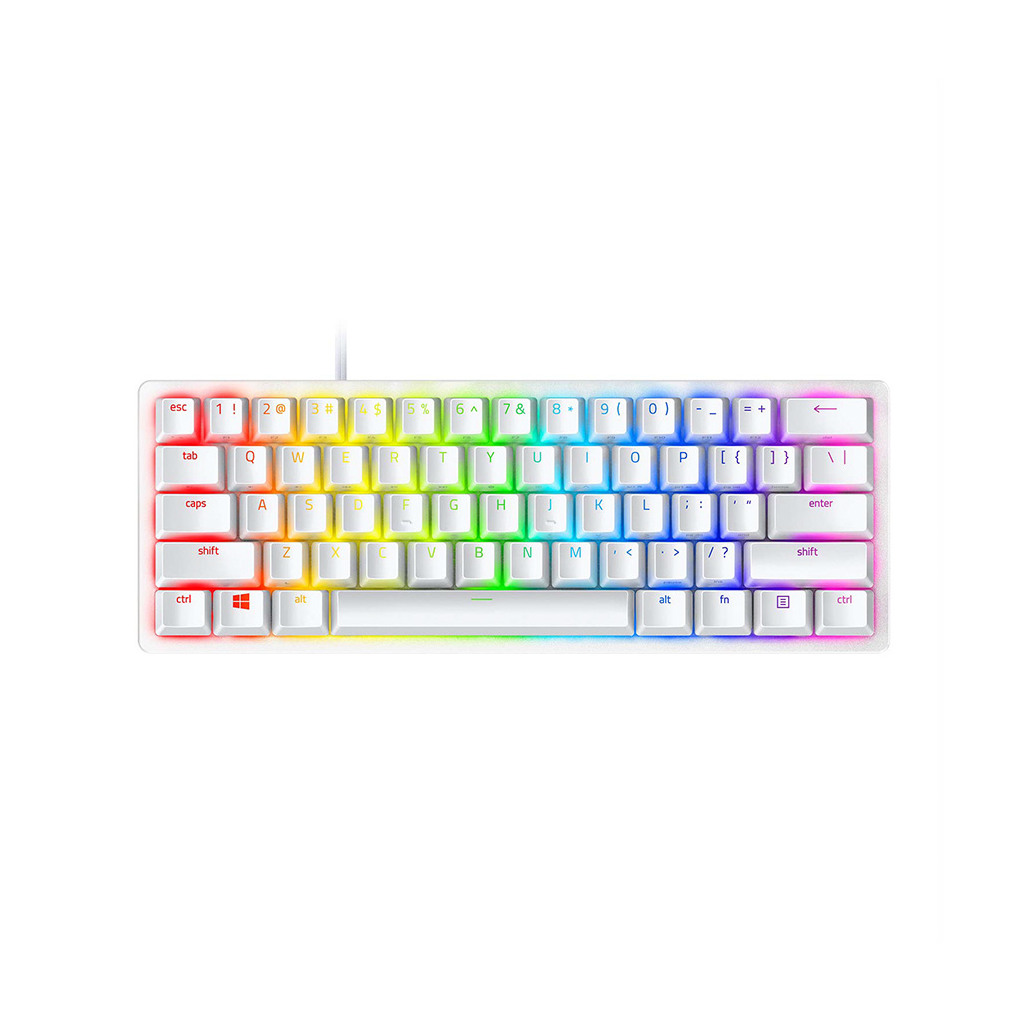 Tastatura Razer Huntsman Mini - Mercury Edition - 60% Optical Gaming Keyboard (Clicky Purple Switch) RZ03-03390300-R3M1