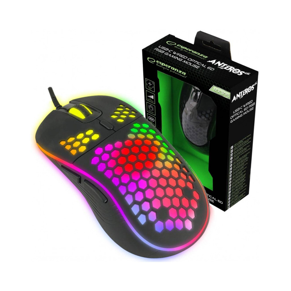 Miš ESPERANZA GAMING 6D RGB ANTEROS Type-C USB-C, EGM305 - Image 3