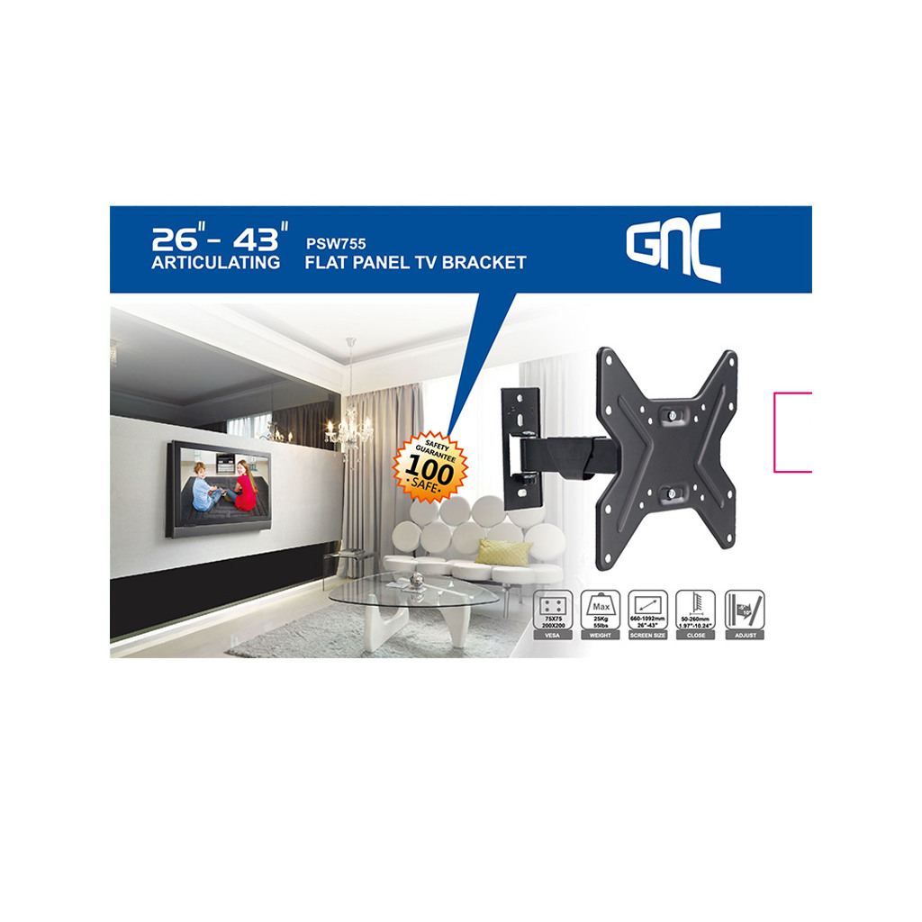 Zidni nosač GNC PSW755  26"-43"  vesa 200 X 200 nosivost 22kg  nagib - Image 3