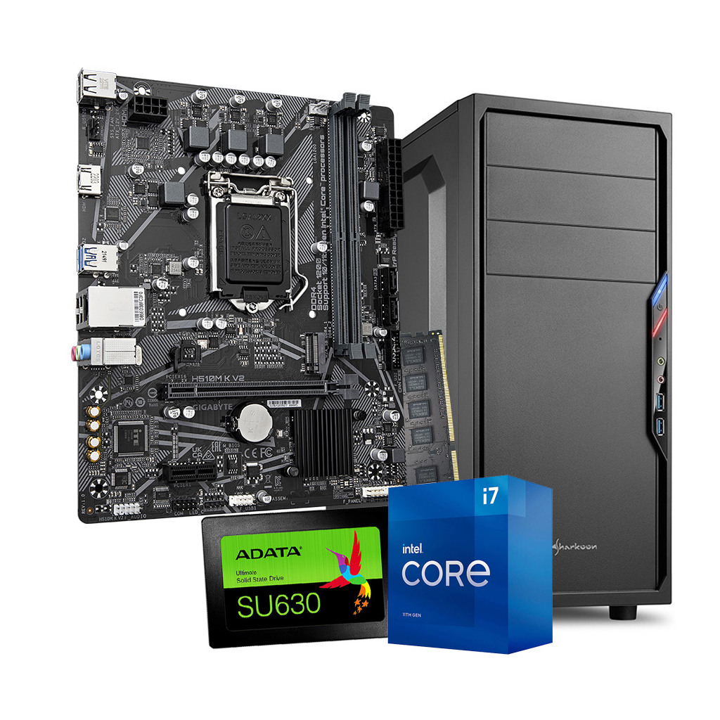 GNC BUSINESS 3  i7 11700 2,5 GHz, MB H510, SSD 480GB, DDR4 8GB DDR4 2666Mh, Kućište SHARKOON gaming, VS4-V, WIN 11 PRO, OFFICE HOME AND BUSINESS 2019,