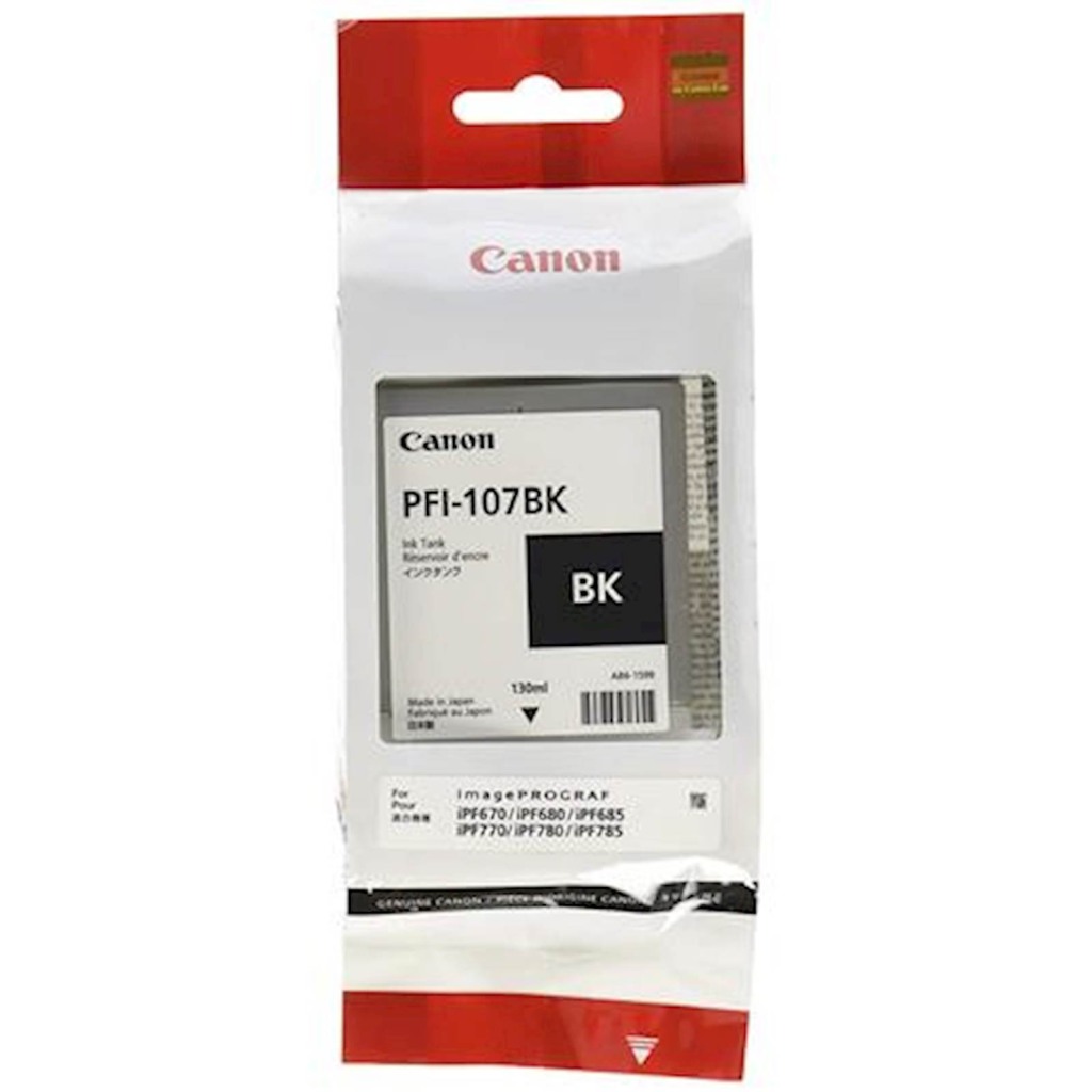 CANON Tinta za štampač PFI-107 Black - Pigmentna tinta, visoka otpornost na vodu, UV zaštita, odlična pokrivenost