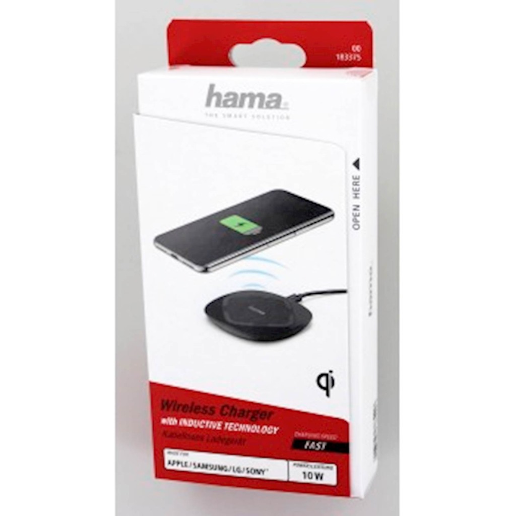 WIRELESS PUNJAČ HAMA QI-FC 10 CRNI