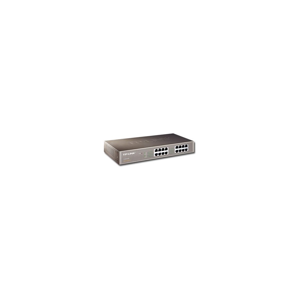 TP-Link 16-Port Gigabit Desktop/Rackmount Switch 16 10/100/1000M RJ45 ports 1U 13-inch rack-mountable steel case energy-efficient