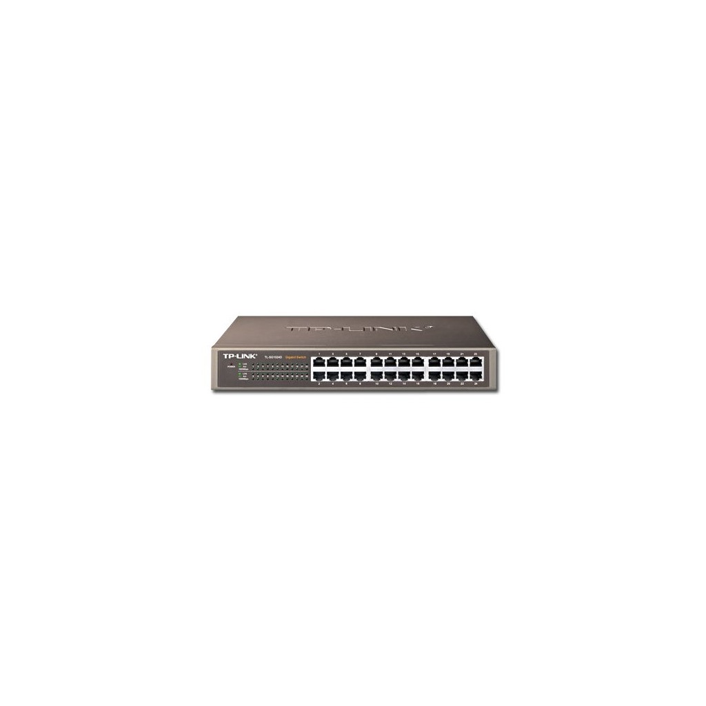 Switch TP-Link TL-SG1024D 24-port Gigabit Desktop/Rachmount Switch 24 10/100/1000M RJ45 ports 13-inch rack-mountable steel case