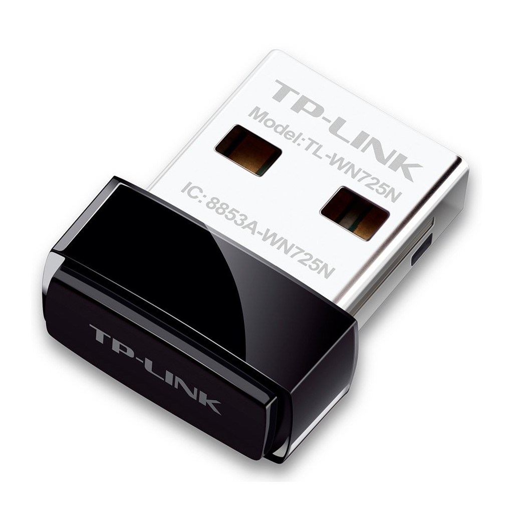 NIC TP-Link TL-WN725N USB 2.0 Nano Adapter 24GHz Wireless N 150 Mbps Internal Antenna Miniature