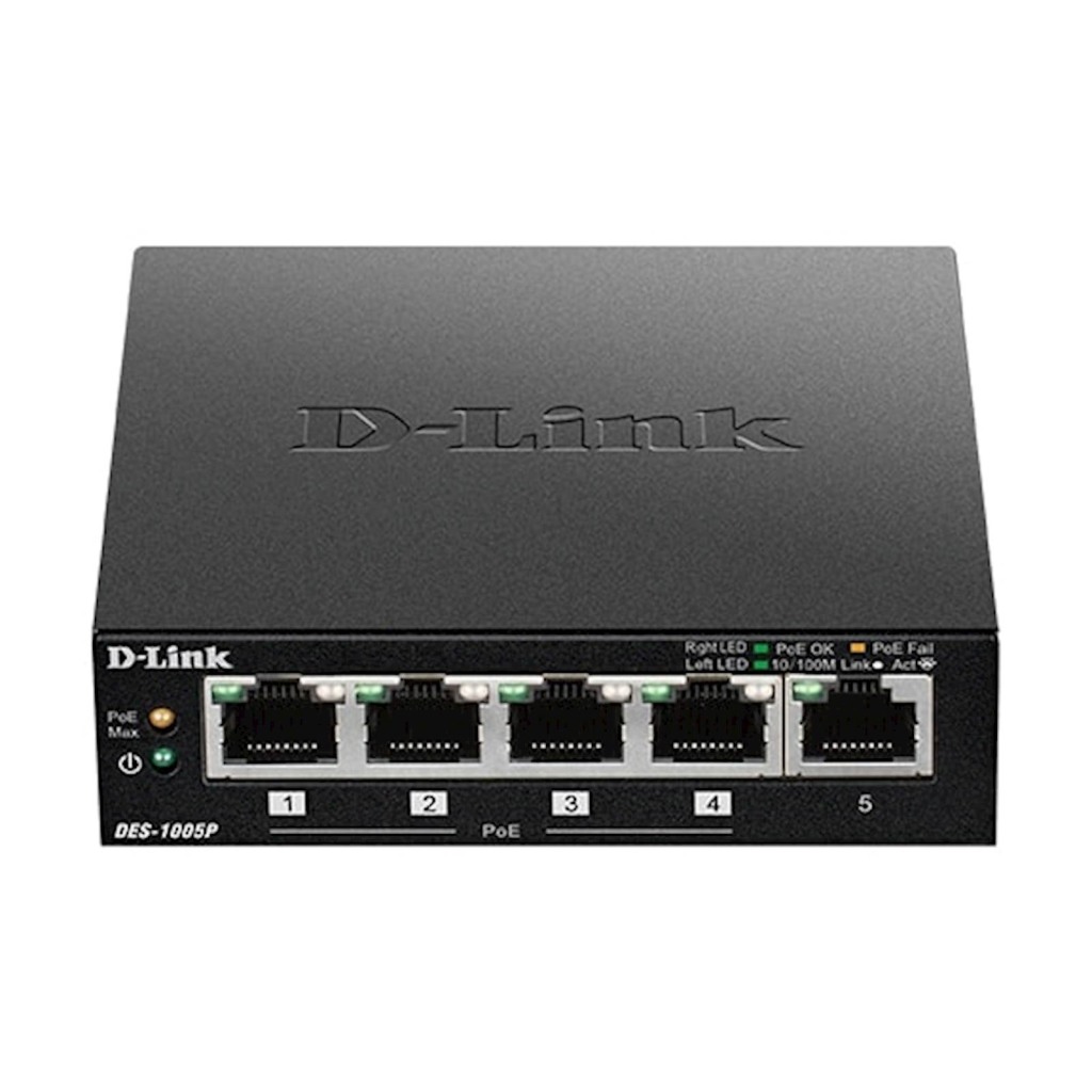 Switch DLINK 5-Port PoE Fast Ethernet Unmnged Desktop