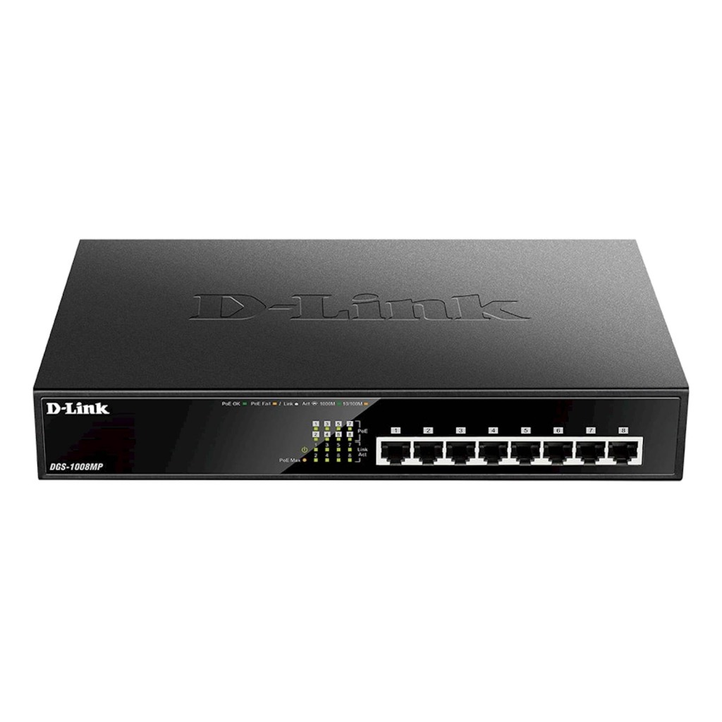 Switch DLINK 8-Port PoE Fast Ethernet Unmnged Desktop