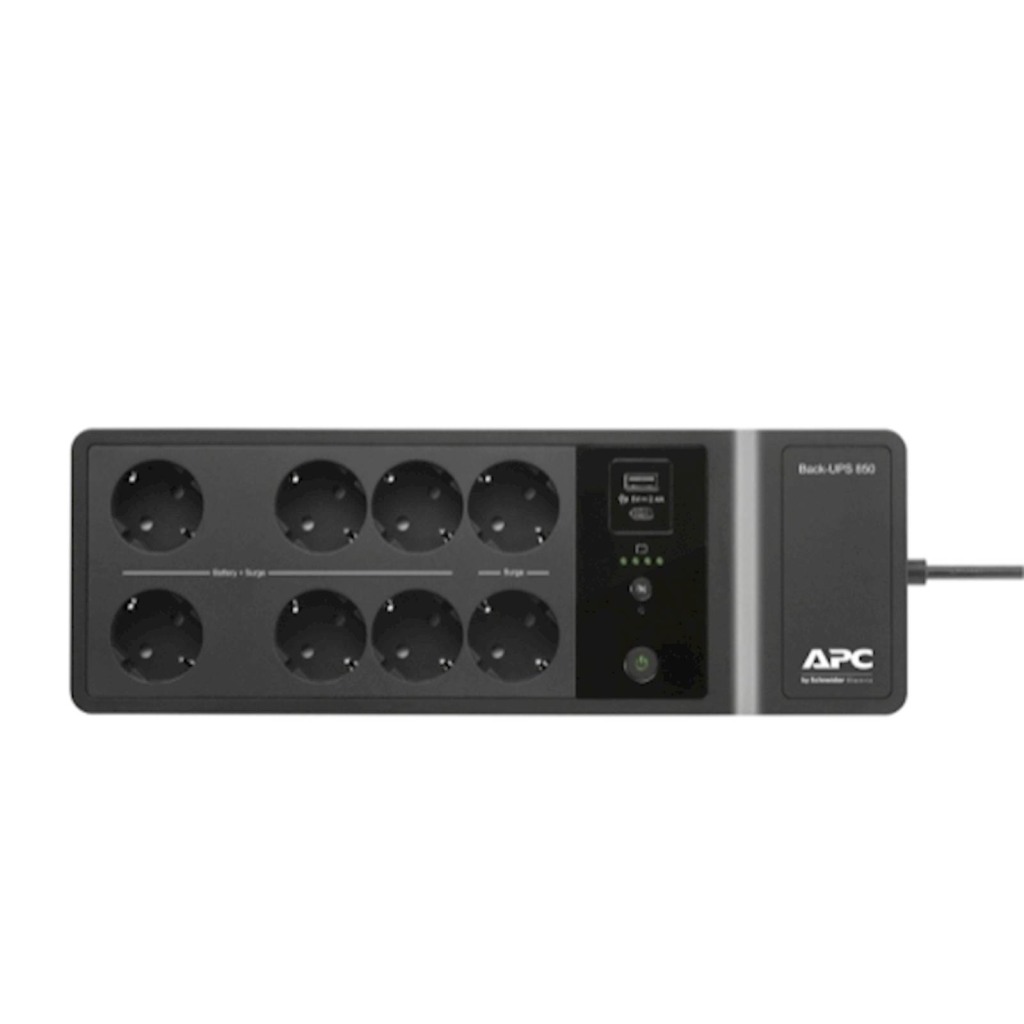 Back-UPS APC 850VA, 230V, USB Type-C i A portovi za punjenje, 8 Schuko CEE 7 utičnica (2 prenapona)