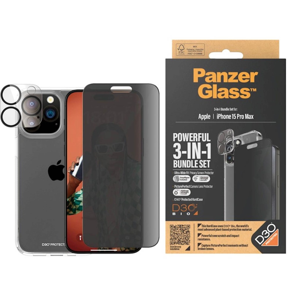 Bundle PanzerGlass iPhone 15 Pro Max Privacy