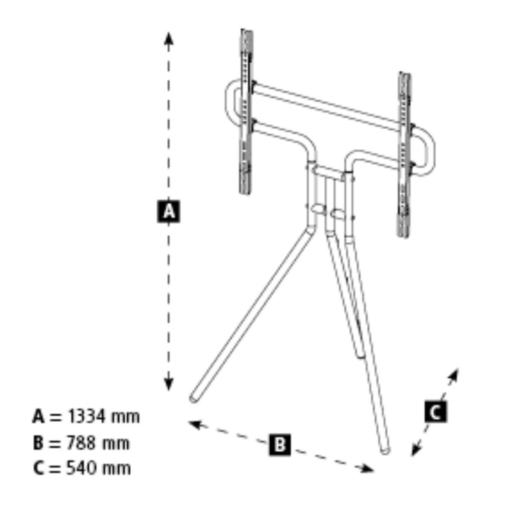 NOSAČ HAMA FIX ZA TV, 65IN, 3 STAR, CRNI