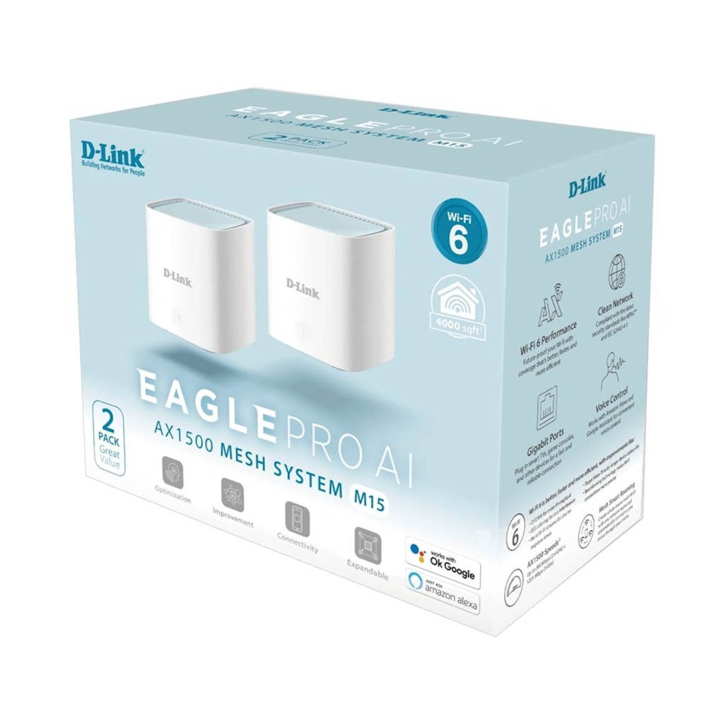 Mesh DLINK X1500 M15-2,  2-Pack, WiFi 6