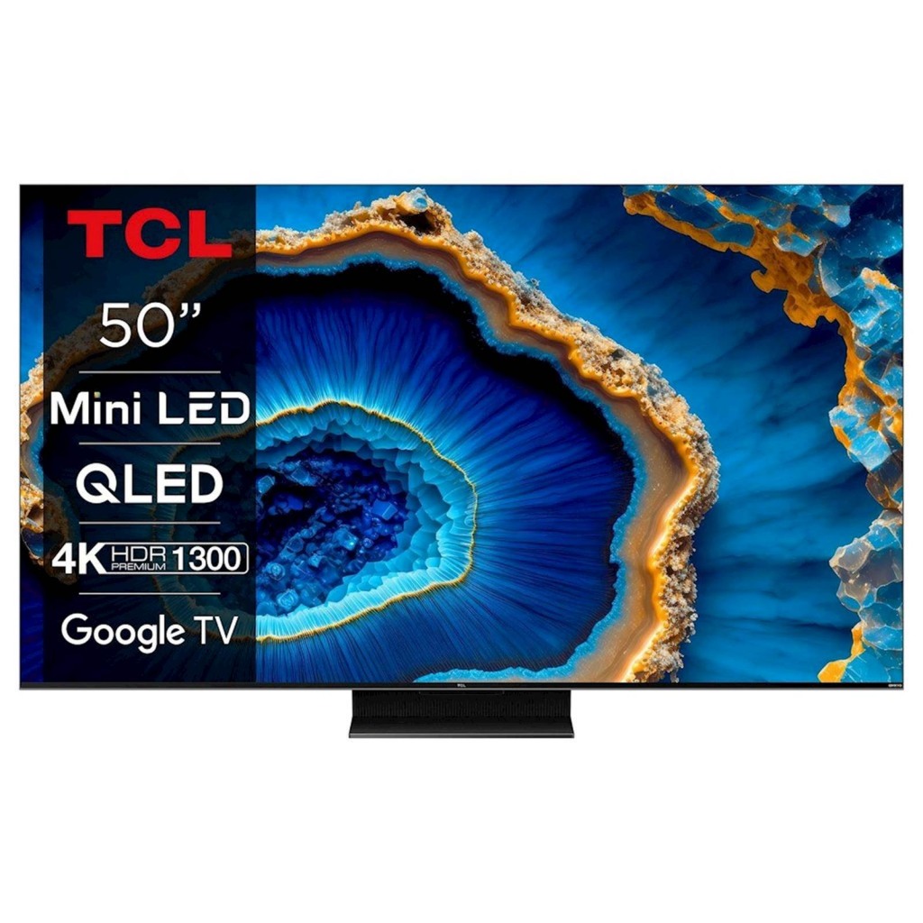 TCL MiniLED 50C805 TV, 50" 4K Ultra HD, HDR10+, Dolby Vision, Google TV