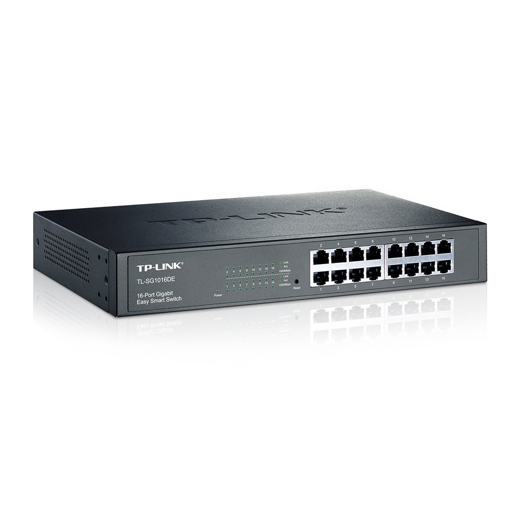 16-Port Gigabit Easy Smart Switch 16 10/100/1000Mbps RJ45 ports MTU/Port/Tag-based VLAN QoS IGMP Snooping 1U