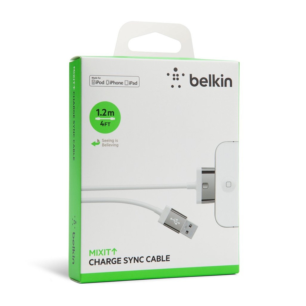 BELKIN MIXIT 30-Pin to USB 2.1A ChargeSync Cable 2M WHITE