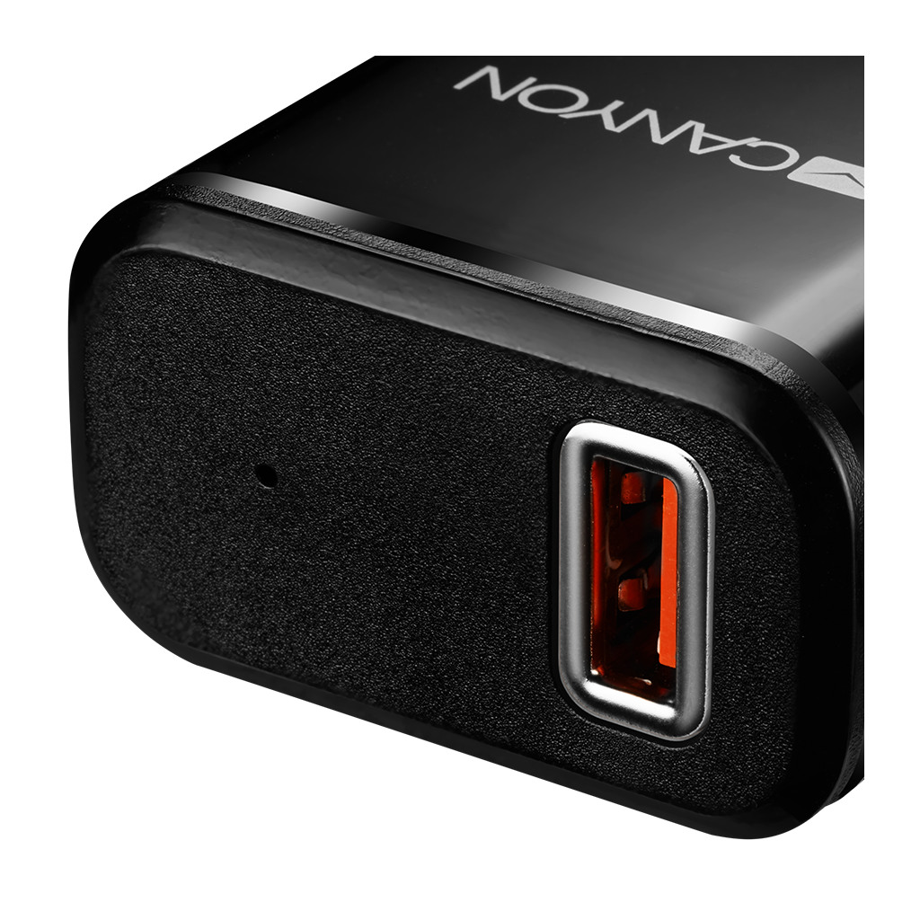 CANYON charger H-041 2.1A/USB-A built-in MicroUSB Black Silver - Image 3