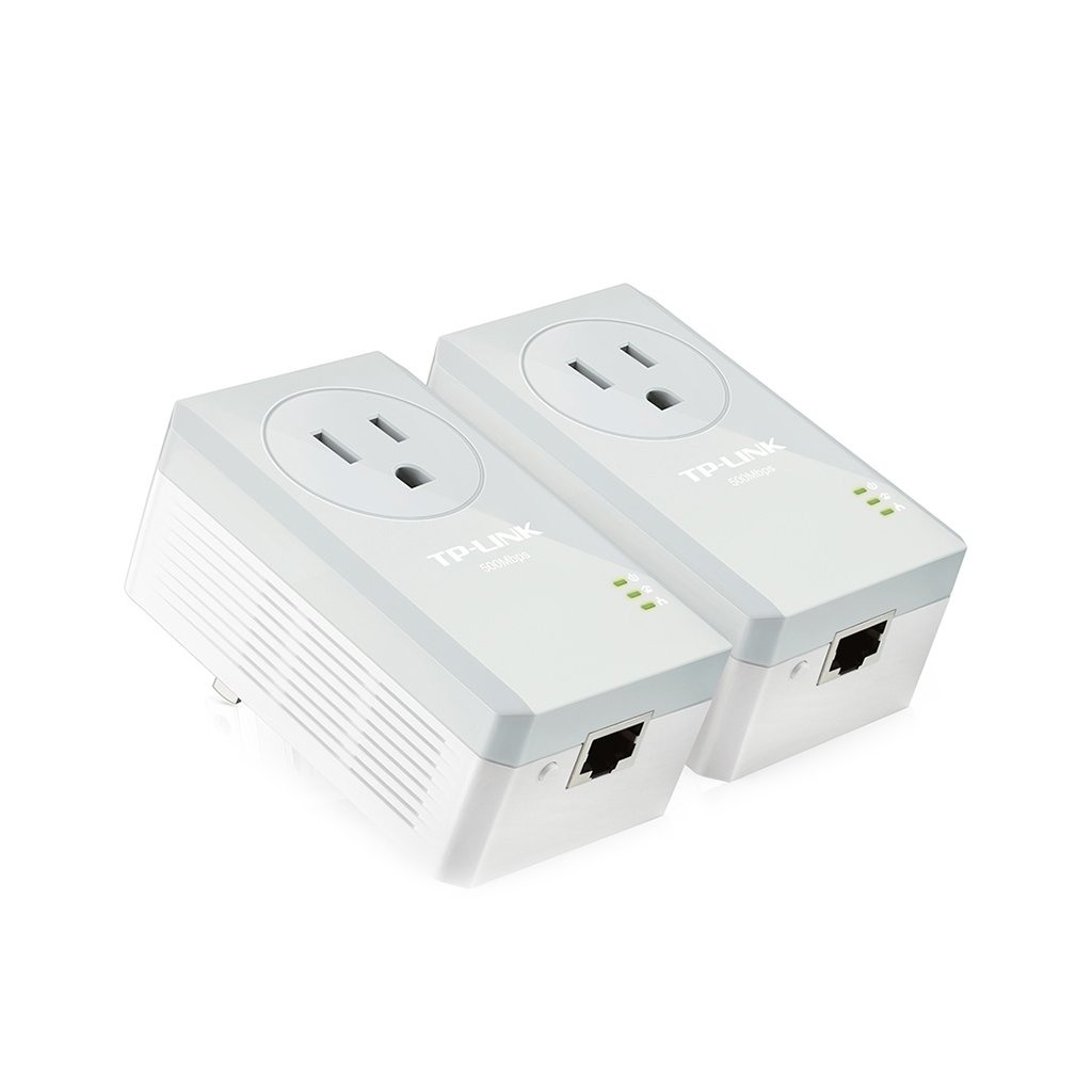 AV600 Passthrough Powerline KITQualcomm 1 Fast port600Mbps Powerline HomePlug AV Green Powerline Plug and PlayPair