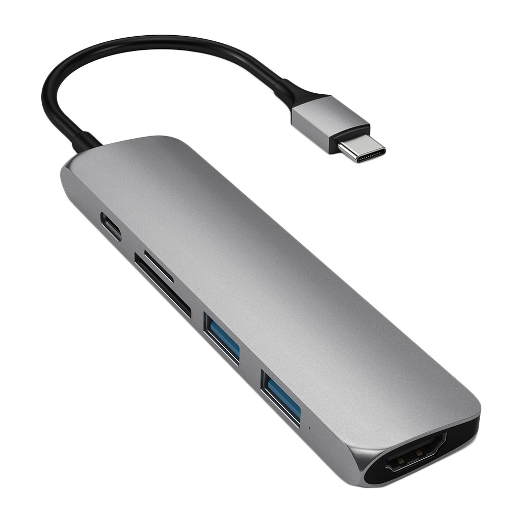 Satechi Aluminum Type-C Slim Multi-Port Adapter 4K V2 Space Gray