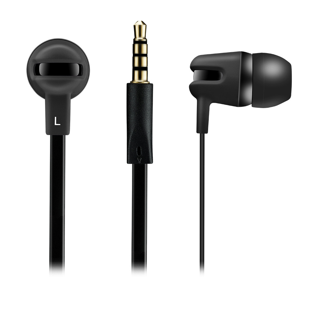 CANYON SEP-4 Stereo earphone with microphone 1.2m flat cable Black 22*12*12mm 0.013kg - Image 2