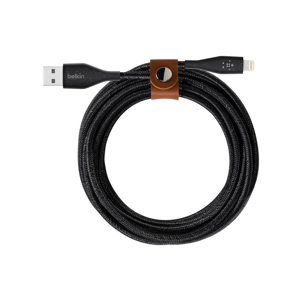 Belkin DuraTek Plus Lightning to USB-A Cable with Strap 1.2m Black