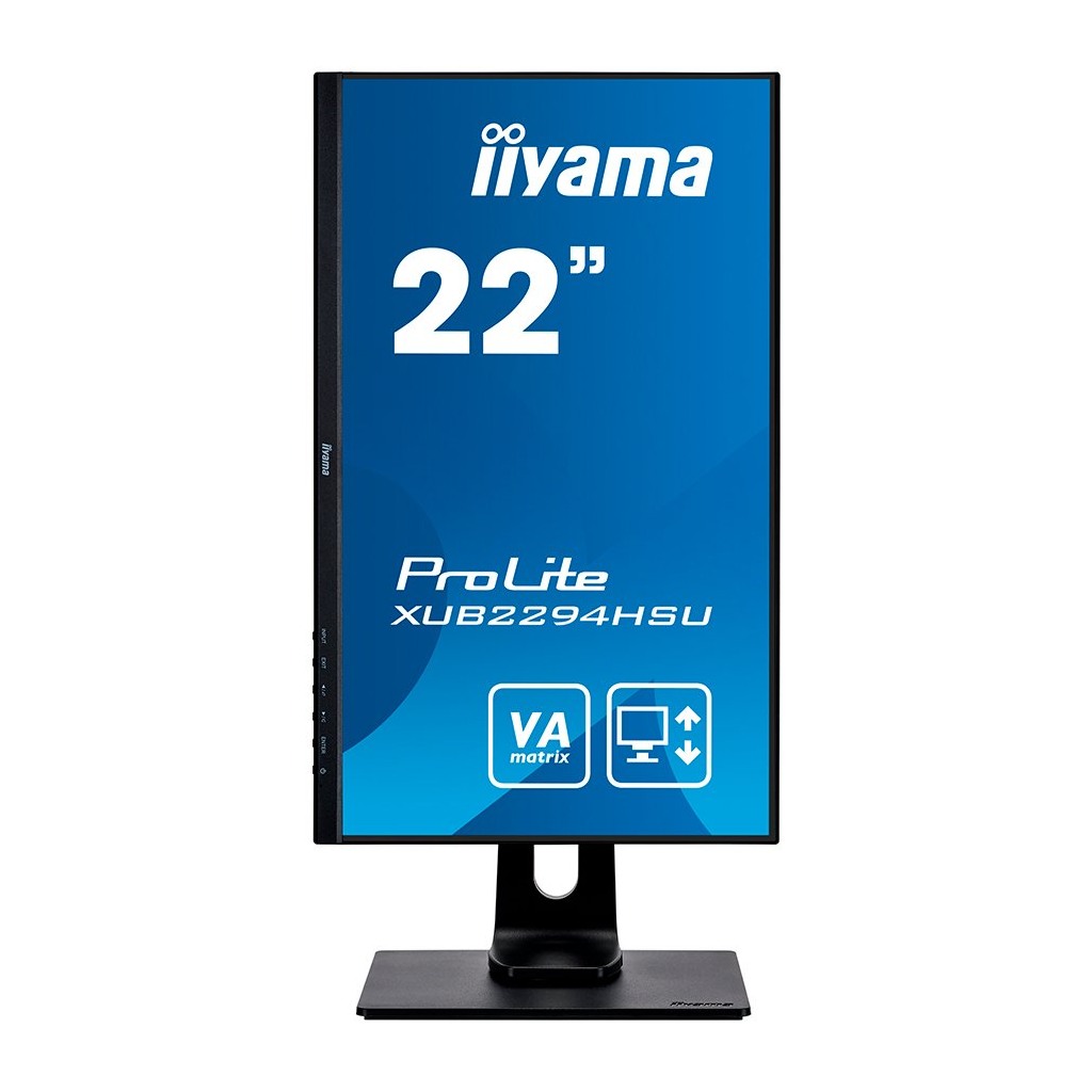 IIYAMA ProLite XUB2294HSU-B1 Triple input configuration VGA HDMI DisplayPort and a USB hub  Pivot - Image 2