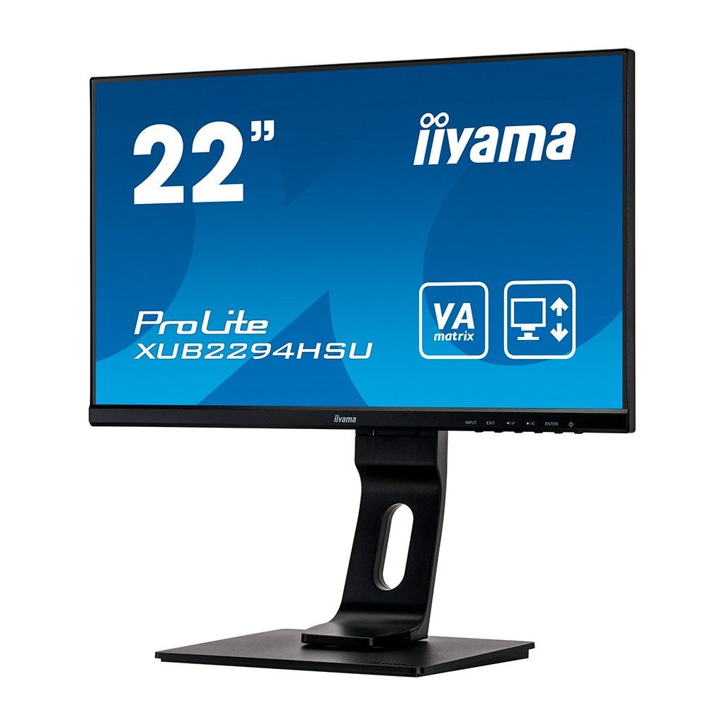 IIYAMA ProLite XUB2294HSU-B1 Triple input configuration VGA HDMI DisplayPort and a USB hub  Pivot - Image 3