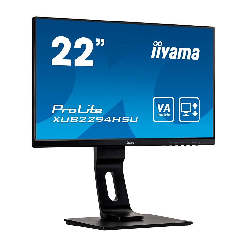 IIYAMA ProLite XUB2294HSU-B1 Triple input configuration VGA HDMI DisplayPort and a USB hub  Pivot - Image 4