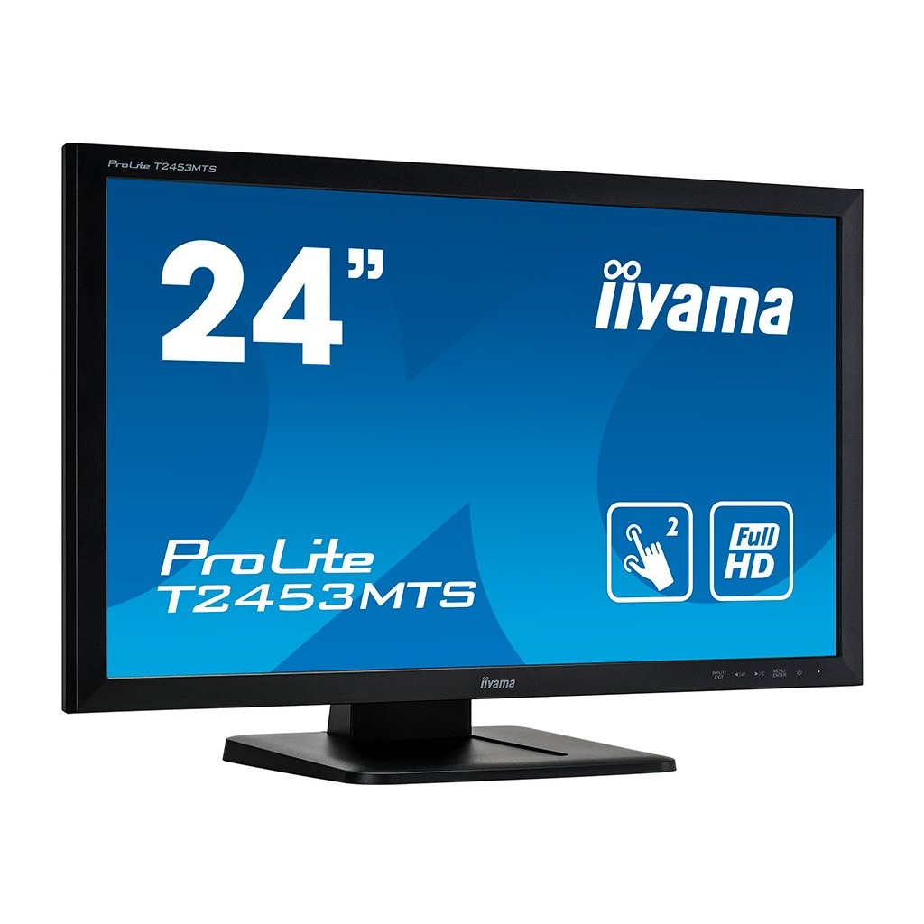 IIYAMA Monitor 24" Optical Dual Touch 1920x1080 VA-panel 250cd/m² with touch 1000:1 Speakers VGA DVI - Image 2