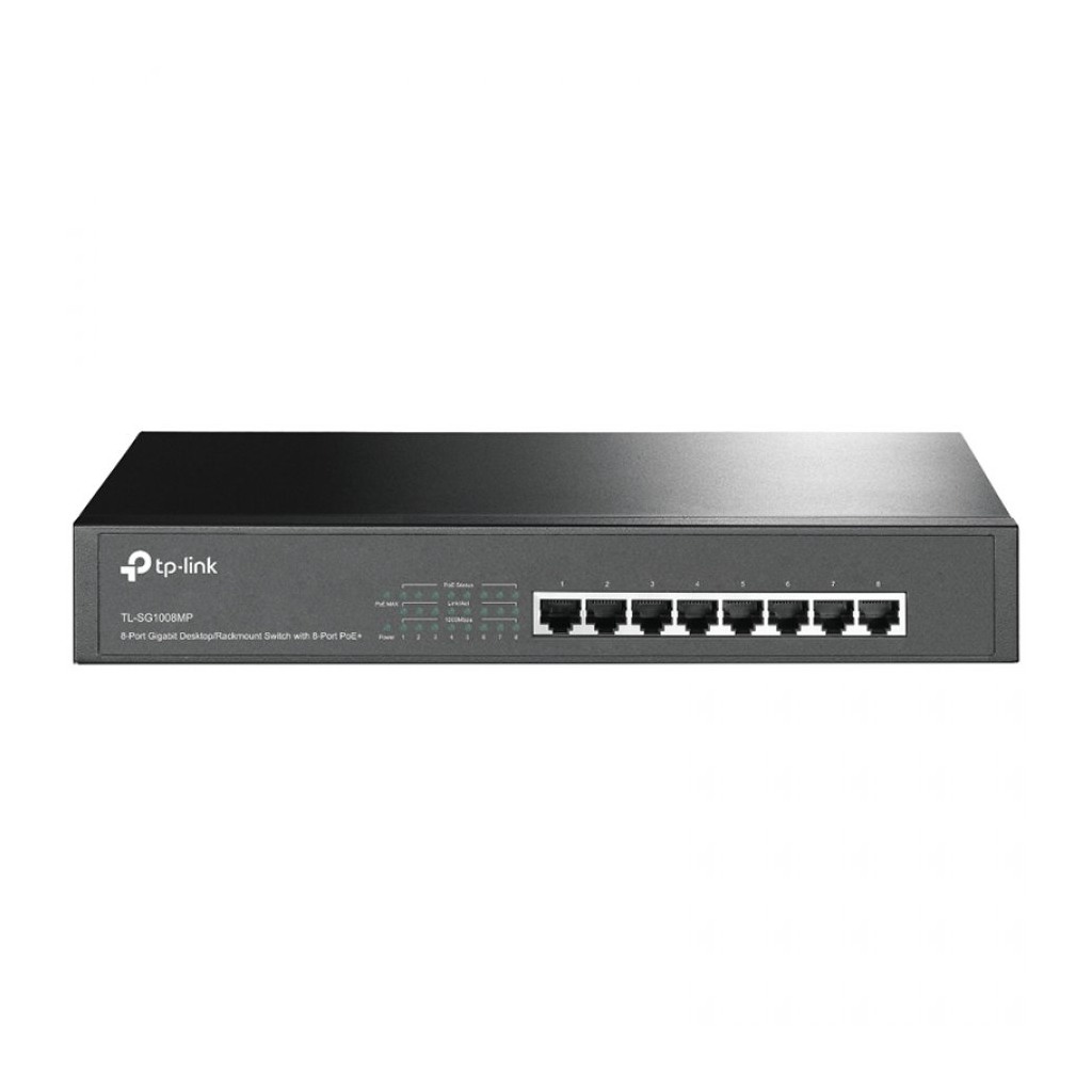 TP-Link 8-Port Gigabit PoE+ Switch 8 Gigabit RJ45 Ports 802.3at/af 126W PoE Power 1U 13-inch