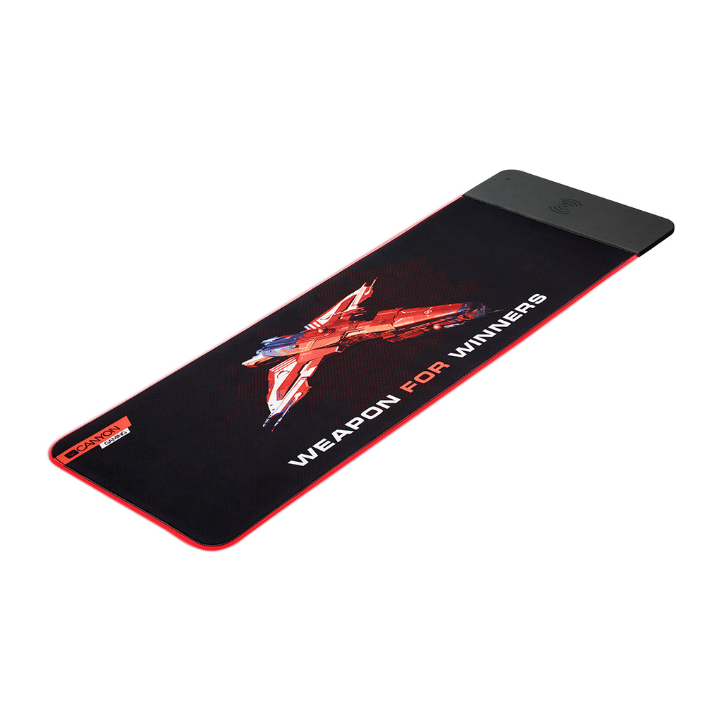 CANYON MP-W7 Gaming Mouse Mat with wireless charger with RGB LED Input 5V/9V-2A Output 5W/7.5W/10W