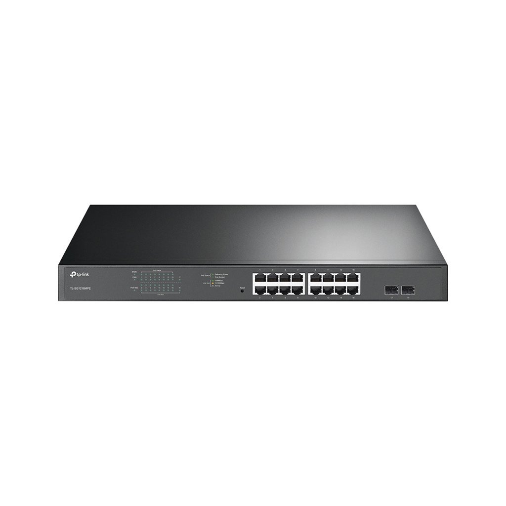 TP-Link TL-SG1218MPE 16-Port Gigabit PoE+ Easy Smart Switch16 Gigabit PoE+ RJ45 Ports2 x SFP 2×