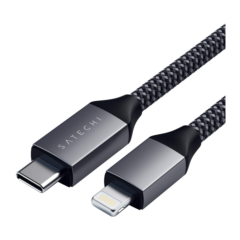 Satechi USB-C to Lightning Charging Cable Apple MFI certified 1.8m Space Gray - Image 2