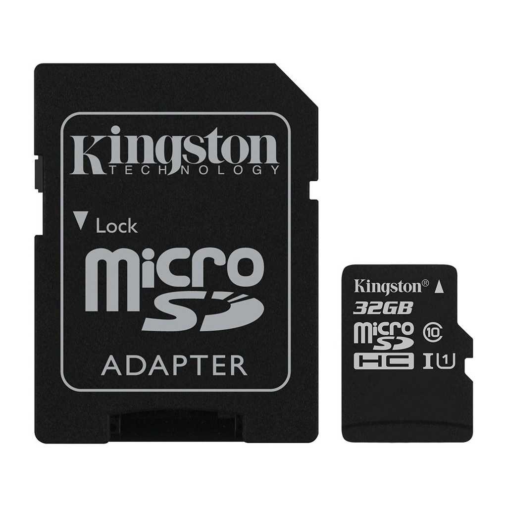 Kingston microSD 32GB Class 10Canvas Select PlusSD adapter;100MBs Read,Class 10 UHS-I