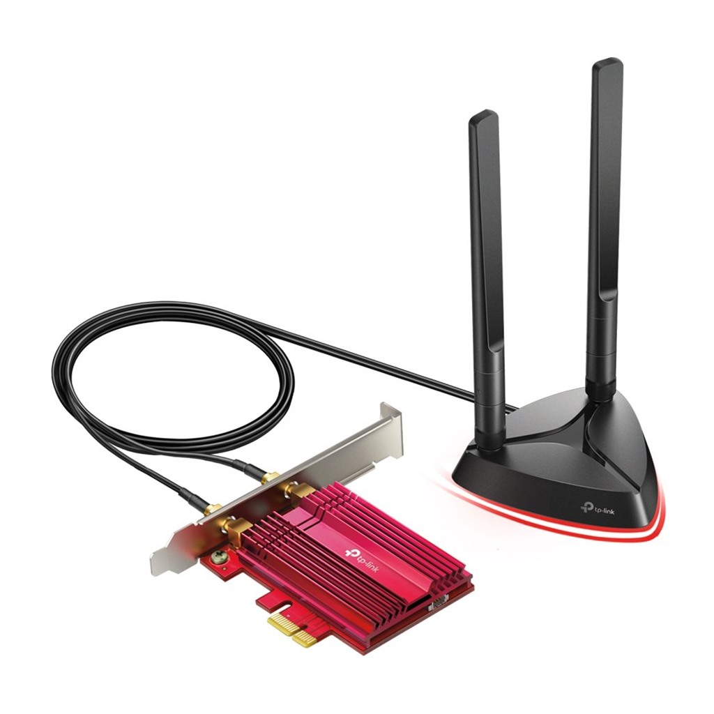 TP-Link AX3000 WiFi 6 Bluetooth 5.0 PCIe adapter. Up to 2400Mbps 802.11AX Dual Band Wireless