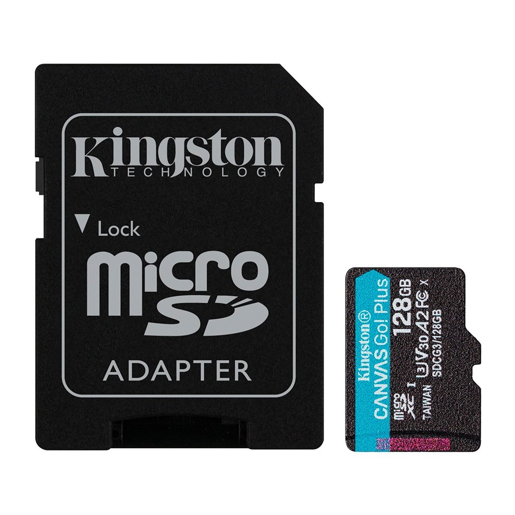 Kingston 128GB microSDXC Canvas Go Plus 170R A2 U3 V30 Card + ADP EAN: 740617301182