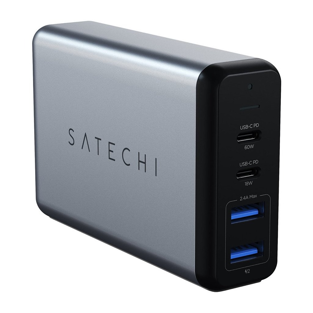 Satechi 75W Dual Type-C PD Travel Charger 2x USB-A1x USB-C PD 18W1x USB-C PD 60W